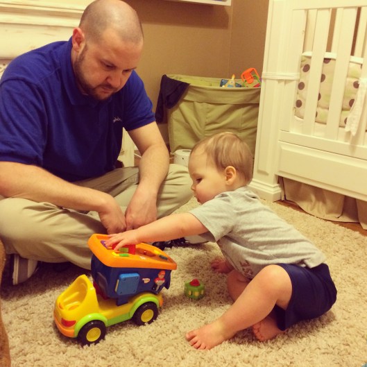 Playing trucks with daddy! 