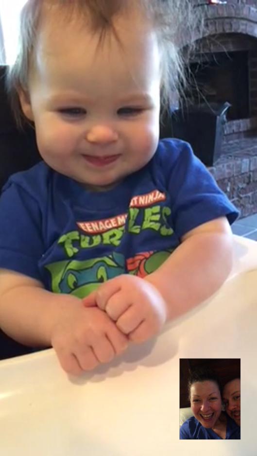 This kid LOVES FaceTime