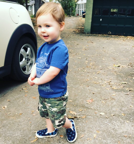 There's always time to snap a pic before we head off to school in the morning! R is so proud of these "Cin Cin shoes" mom got him! She got them at the GAP but brought them over after she got back from a recent trip to Spain. If you ask R where he got these he will say "Cin Cin got them in Barcelona!" Slays me! 