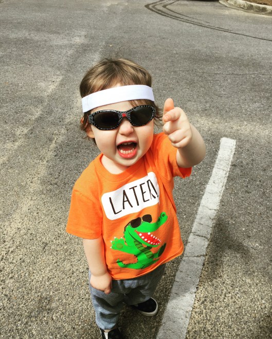 Picking his own outfits is a big part of life these days... this is just an example. Ritter LOVES to accessorize. 